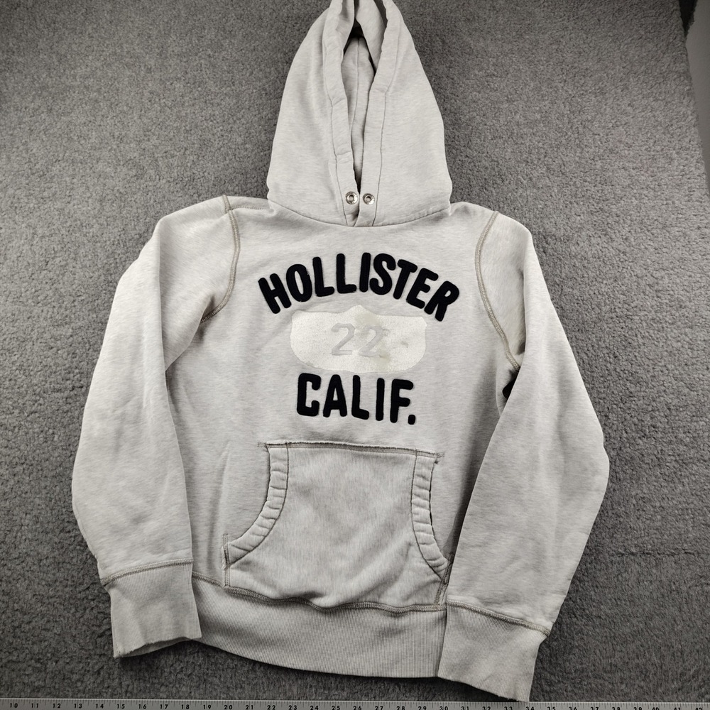 VTG Y2K Hollister Cotton Hoodie Sz Small Calif Pullover Grey Skater